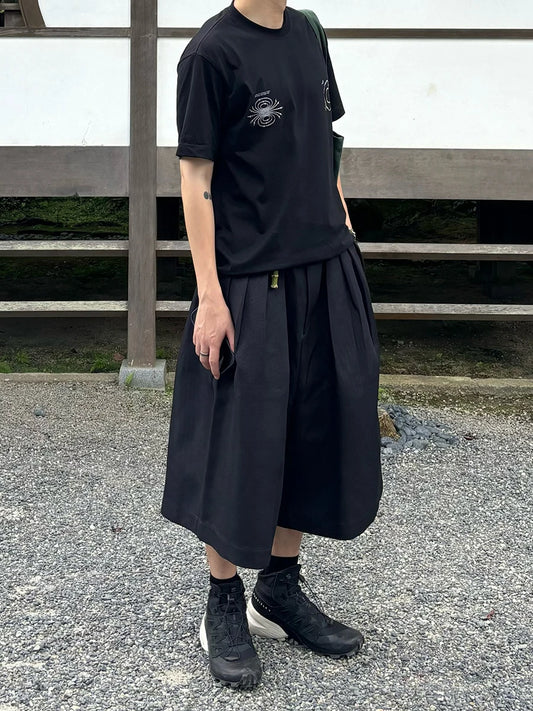 Reddachic Black Baggy High Waist Shorts
