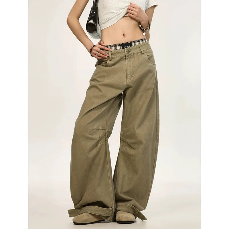 Dark Grey Y2K Vintage Wide Jeans