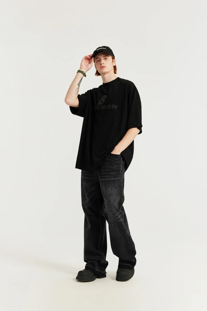 Vintage Washed Denim Classic Pants Jeans