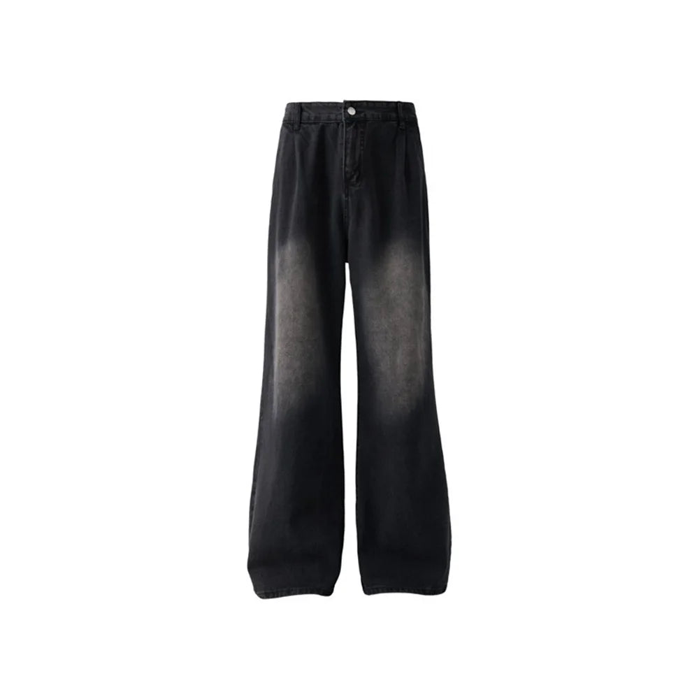 Solid Color Baggy Jeans