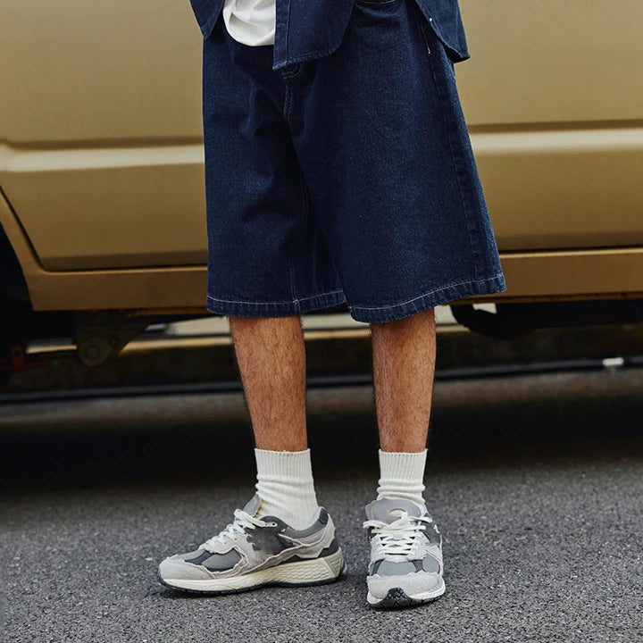 Vintage Loose Straight Washed Denim Shorts