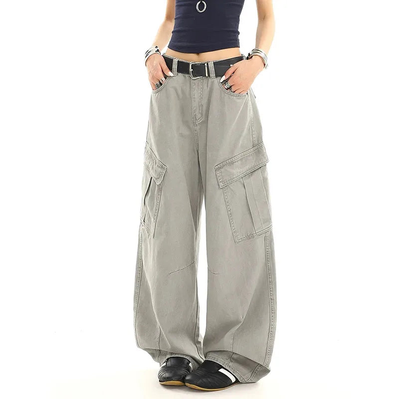 Vintage High Waist Baggy Grey Jeans