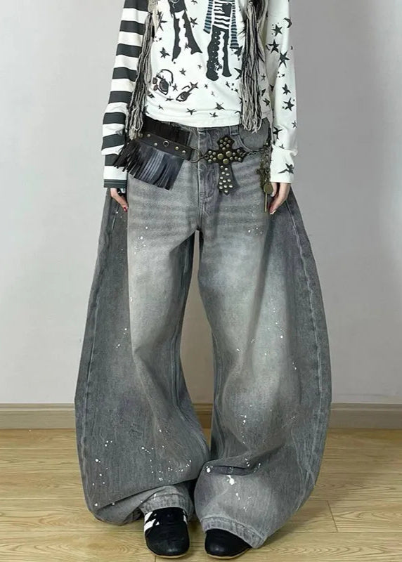 Vintage Gothic Grey Baggy Denim Jeans