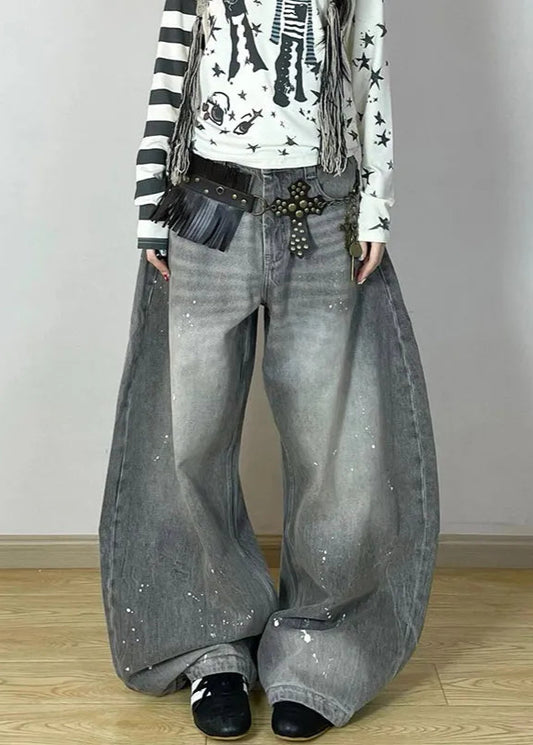 Vintage Gothic Grey Baggy Denim Jeans