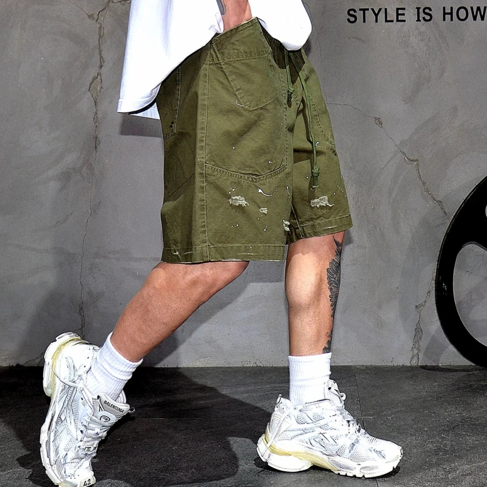 Army Green Cargo Shorts