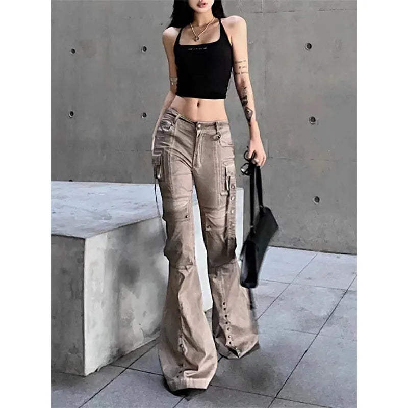 Vintage Loose Fit Khaki Denim Jeans