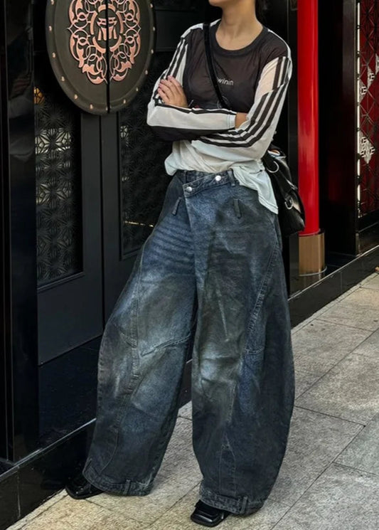 Vintage High Waist Blue Wide Jeans
