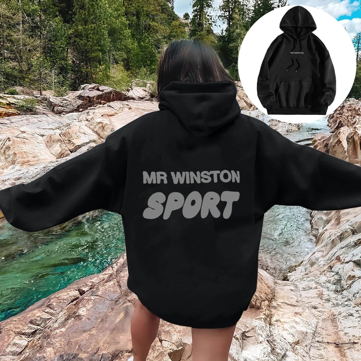 Chamois Leather Oversize Hooded Sweatshirt