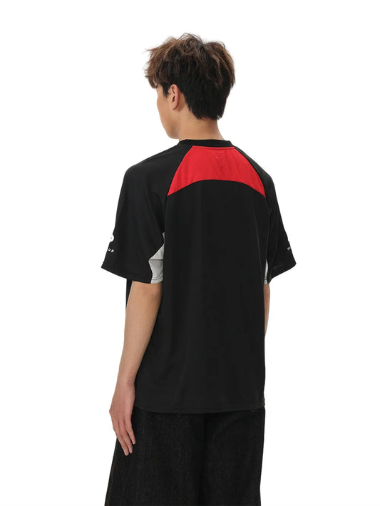 Retro Contrast Paneled Short Sleeve T-Shirt