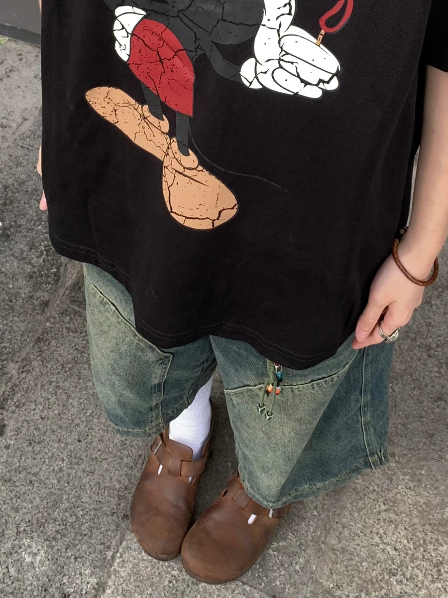 Vintage Summer High Waist Wide Jeans