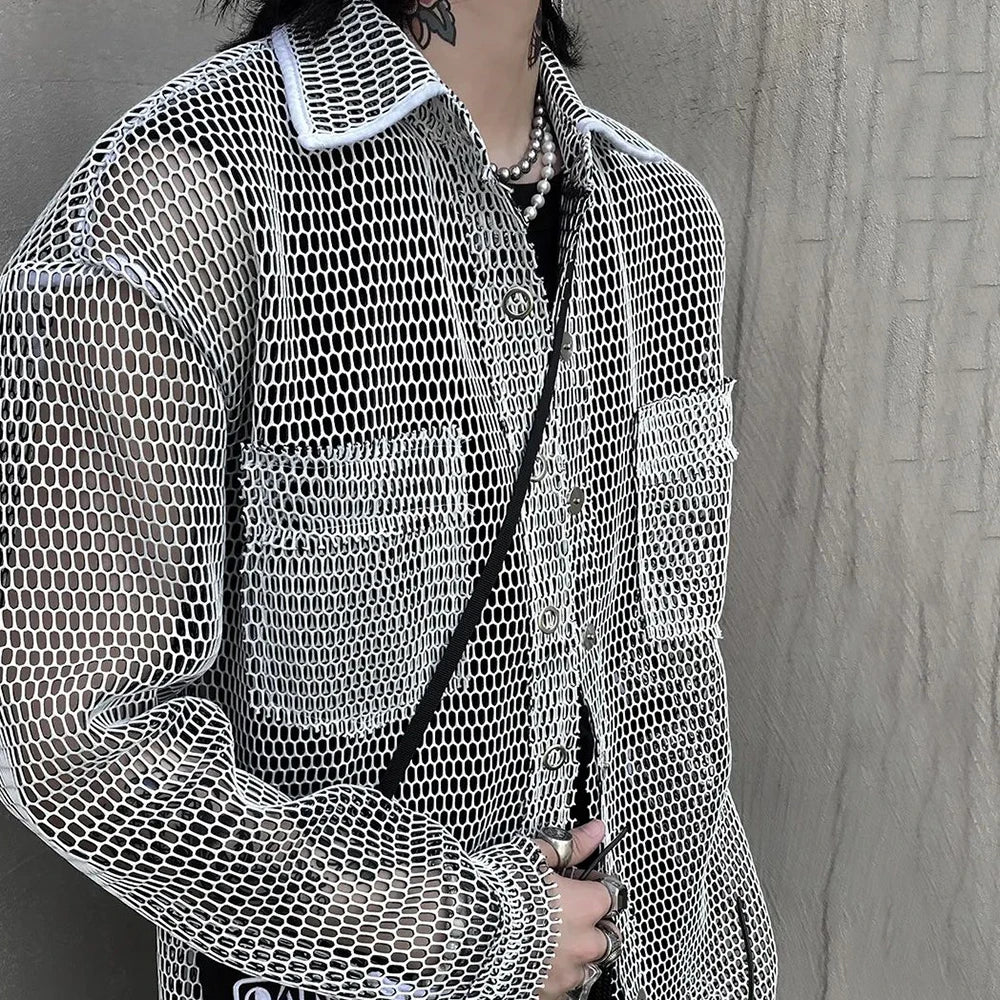 Oversized Mesh Casual Shirt