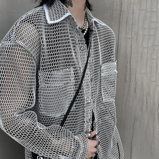 Oversized Mesh Casual Shirt