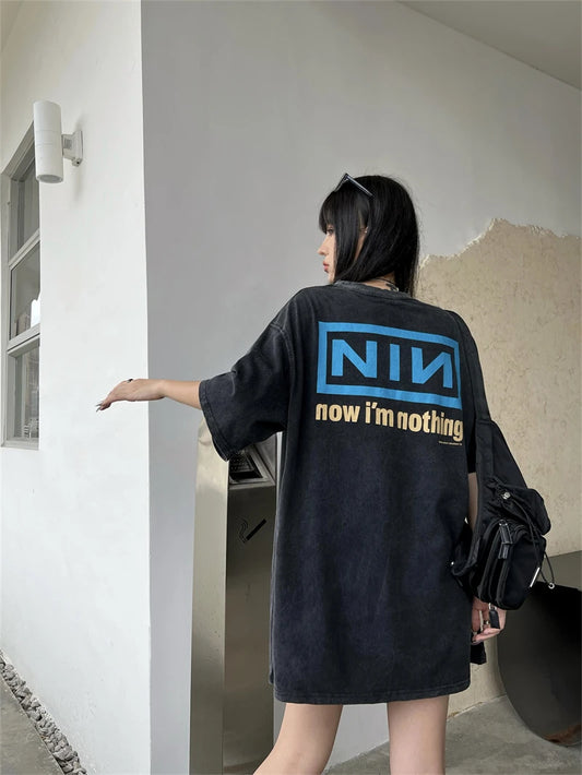 Nin Inch Nail Retro Oversized T-Shirt