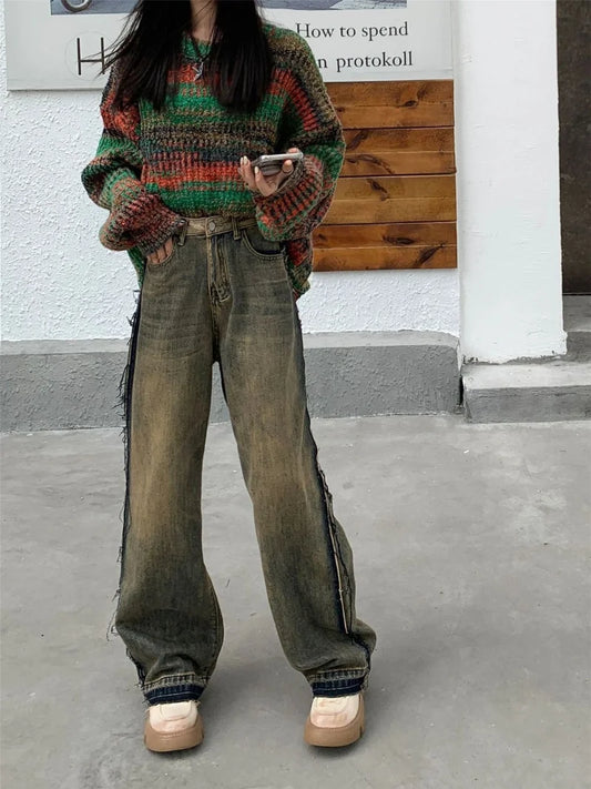 Rugged Vintage Straight Leg High Jeans