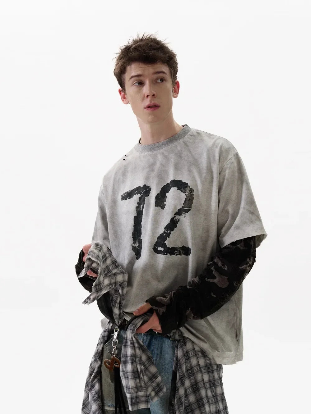 Camouflage Long Sleeve Spliced T-Shirt