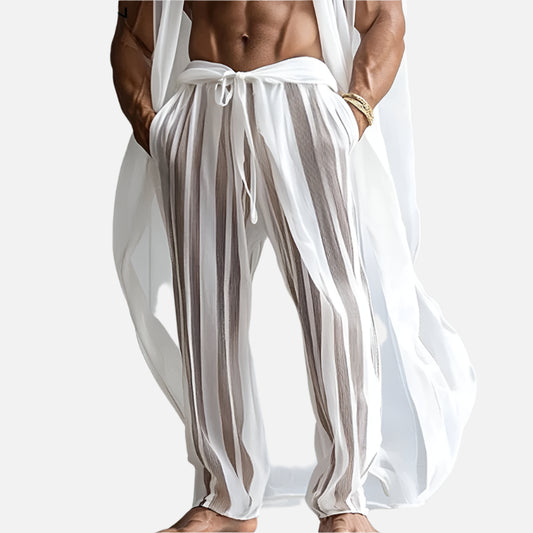 Stylish Striped Drawstring Trousers Men's
