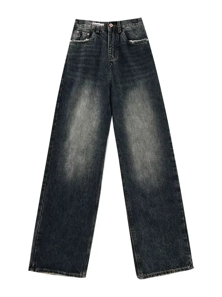 Retro Autumn Women High Waist Jeans
