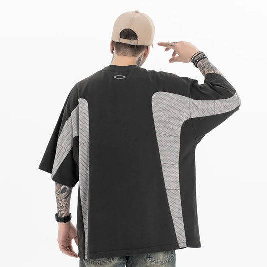 Color Block Oversized Hip Hop T-Shirt