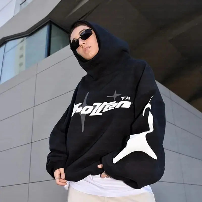 Bold Oversized Gothic Bubble Letter Hoodie