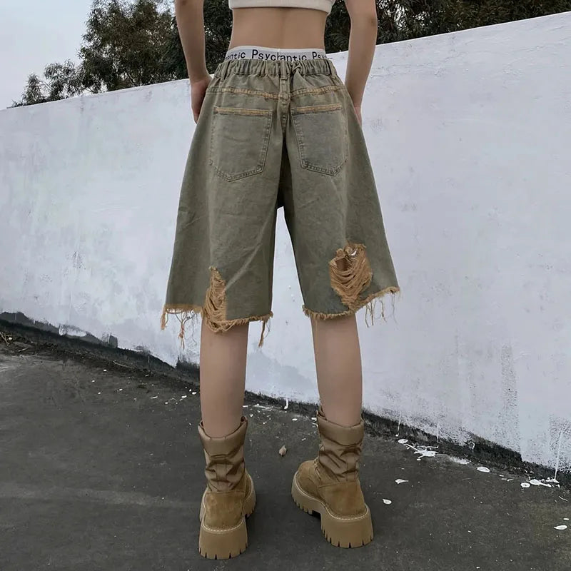 Vintage Washed Denim Shorts