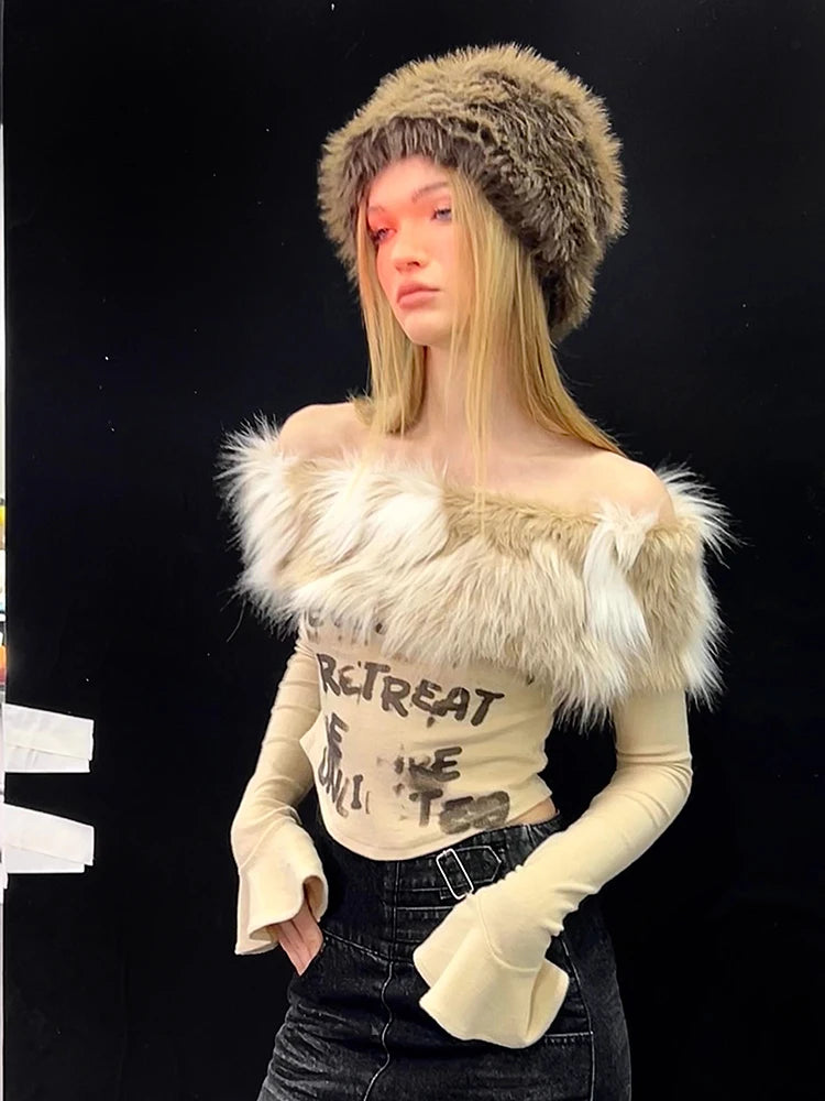 Chic Winter Fur Collar Knitwear