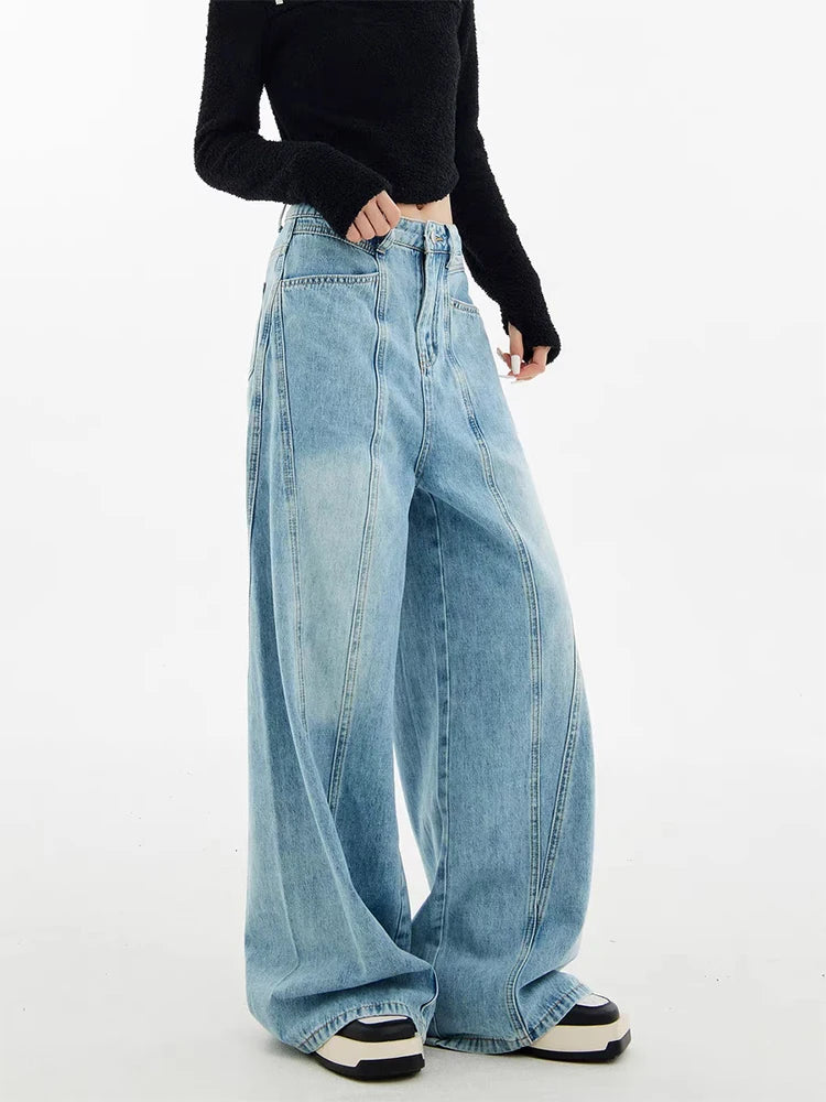 Versatile Retro High Waist Wide Jeans