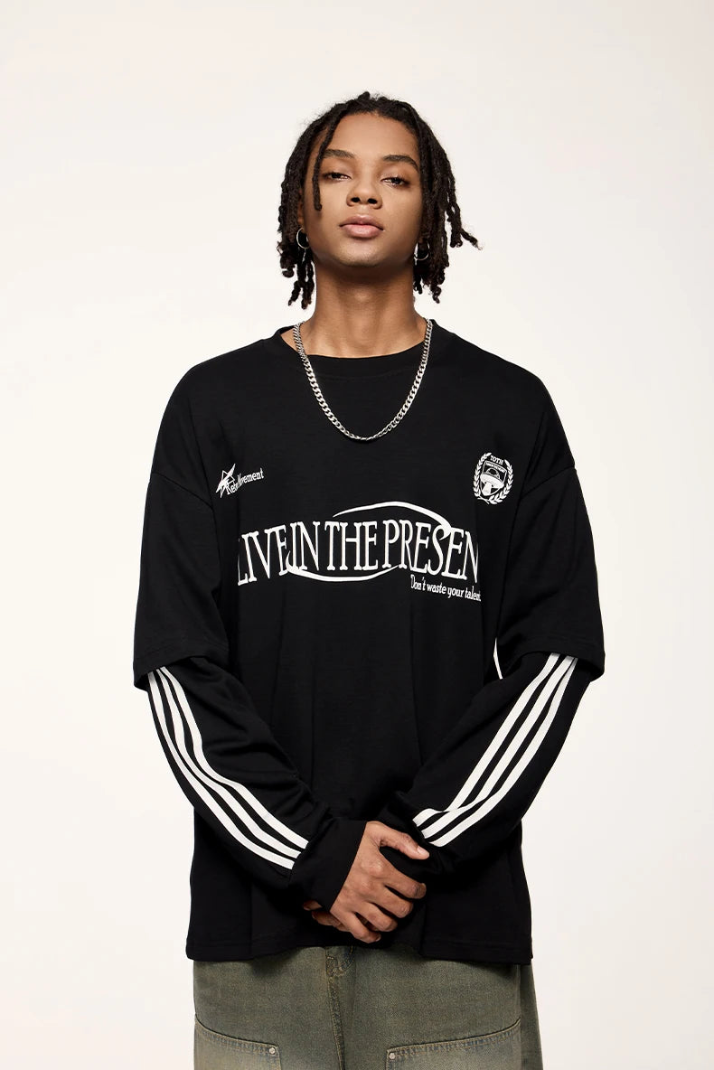 Vintage Retro Layered Long Sleeve T-Shirt