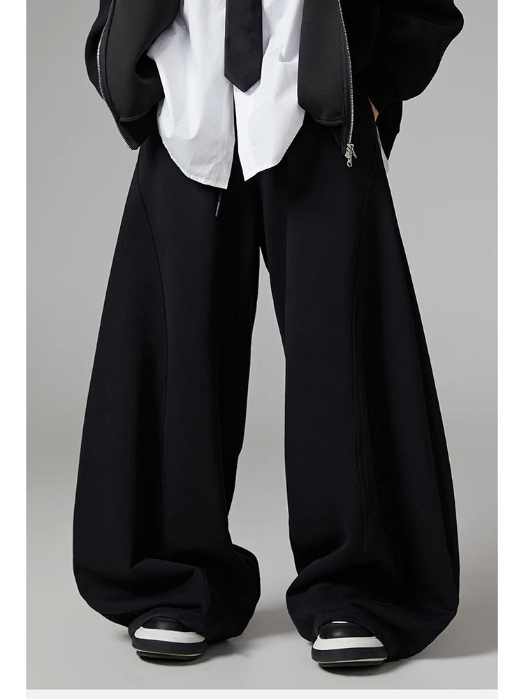 Black Flowy Baggy Wide Leg Pants
