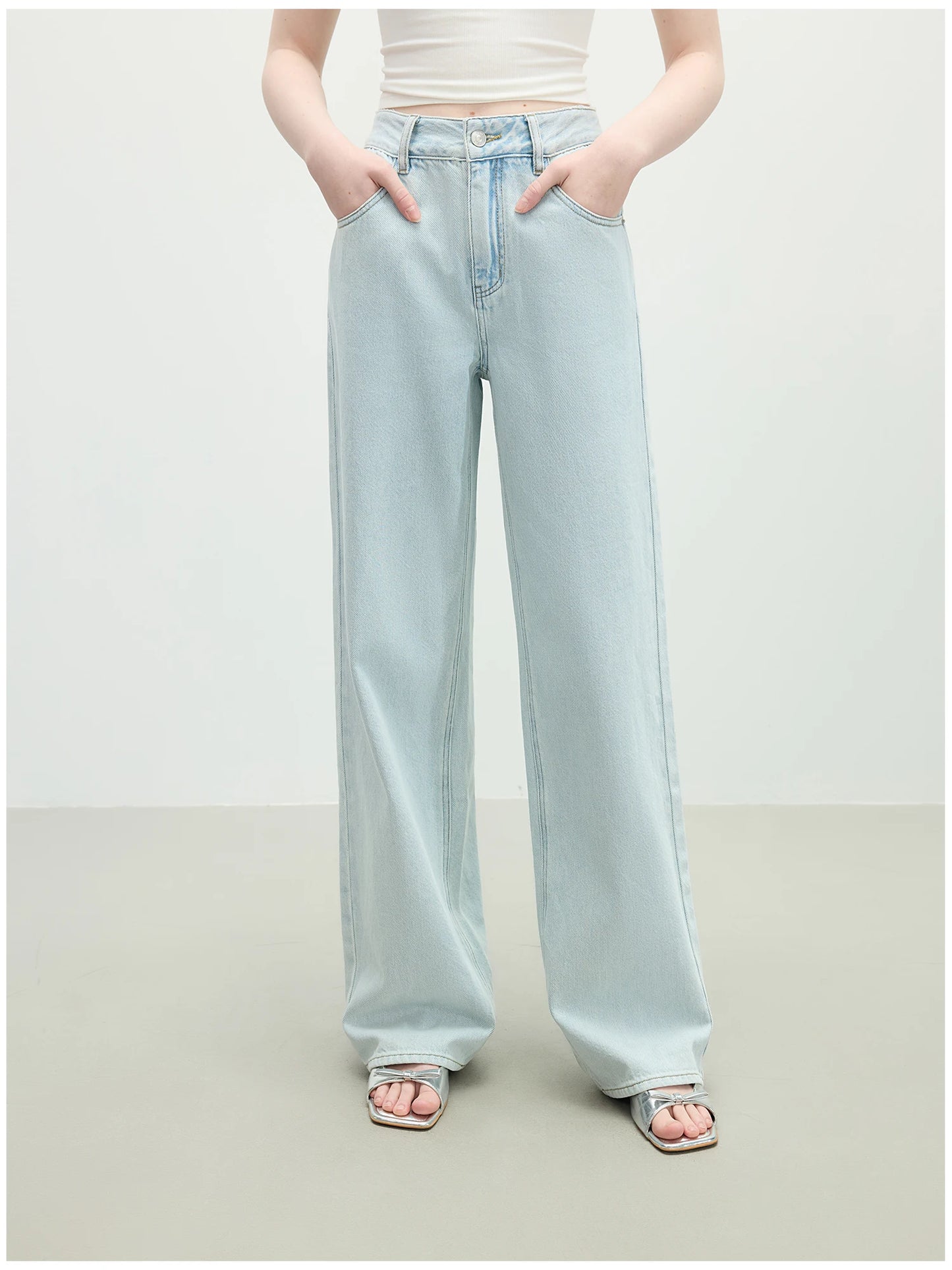 High Waist Distressed Slim Fit Jeans