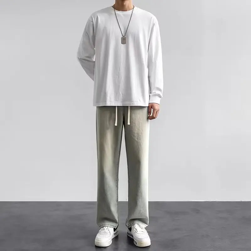 Baggy Elastic Waist Classic Denim Jeans
