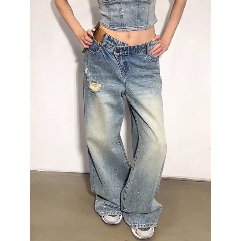 Vintage Dark Blue Baggy Y2K Jeans