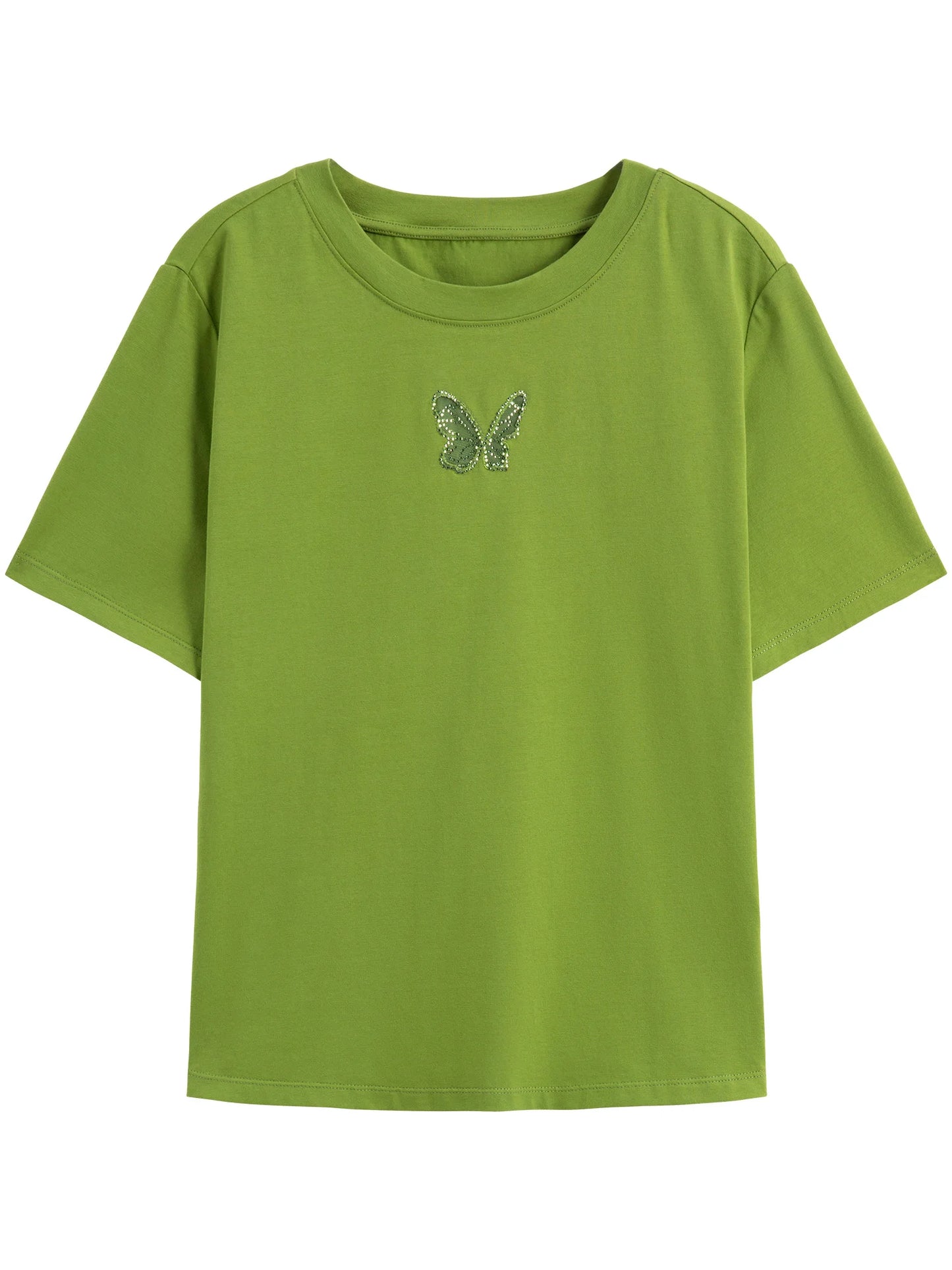 Elegant Mesh Embroidered Shoulder T-Shirt