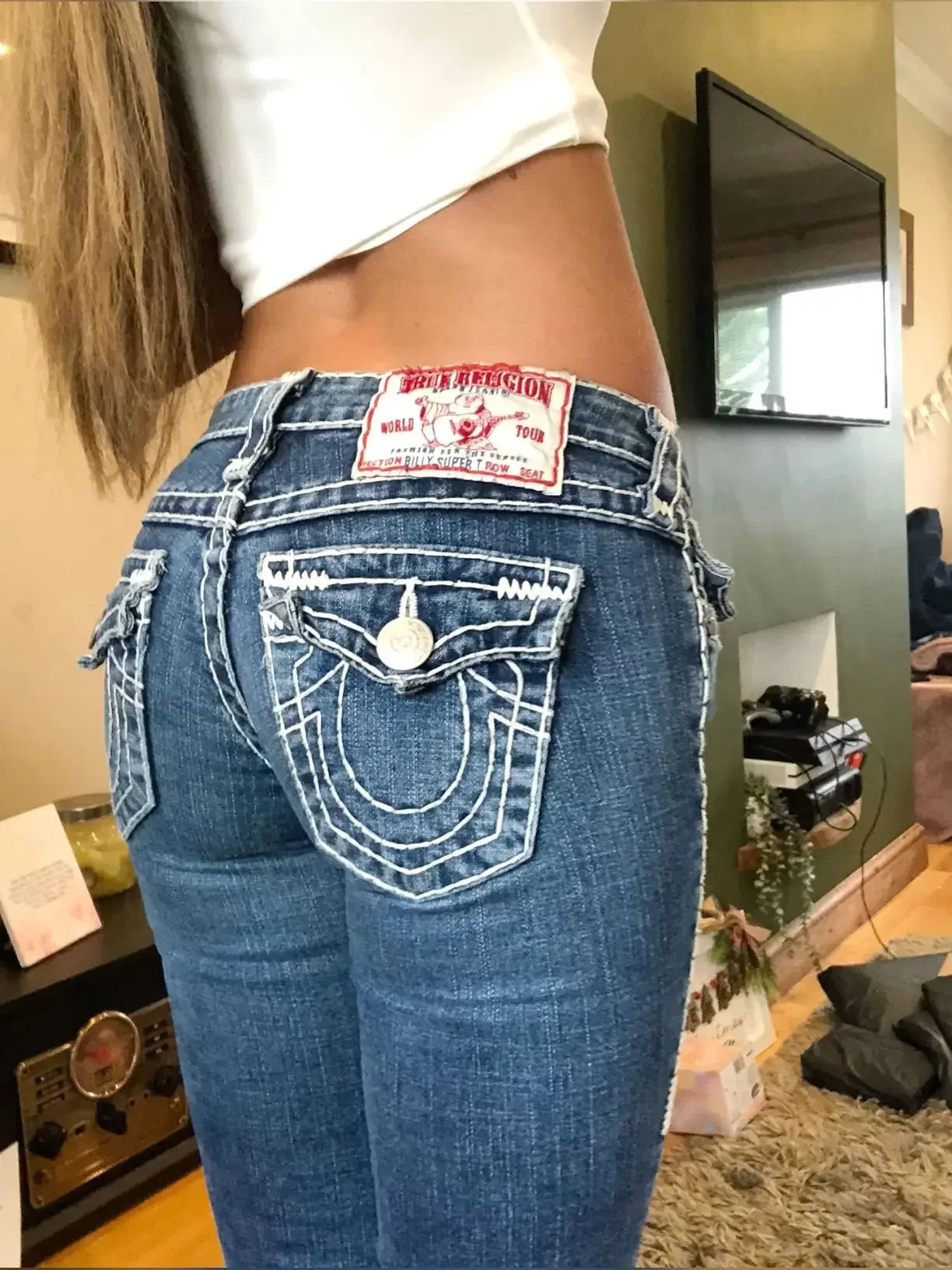 Vintage Buddha Embroidered High Waist Jeans