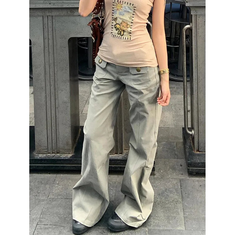 American Retro Loose Fit Wide Jeans