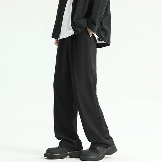 Black Comfortable Thin Straight Pants