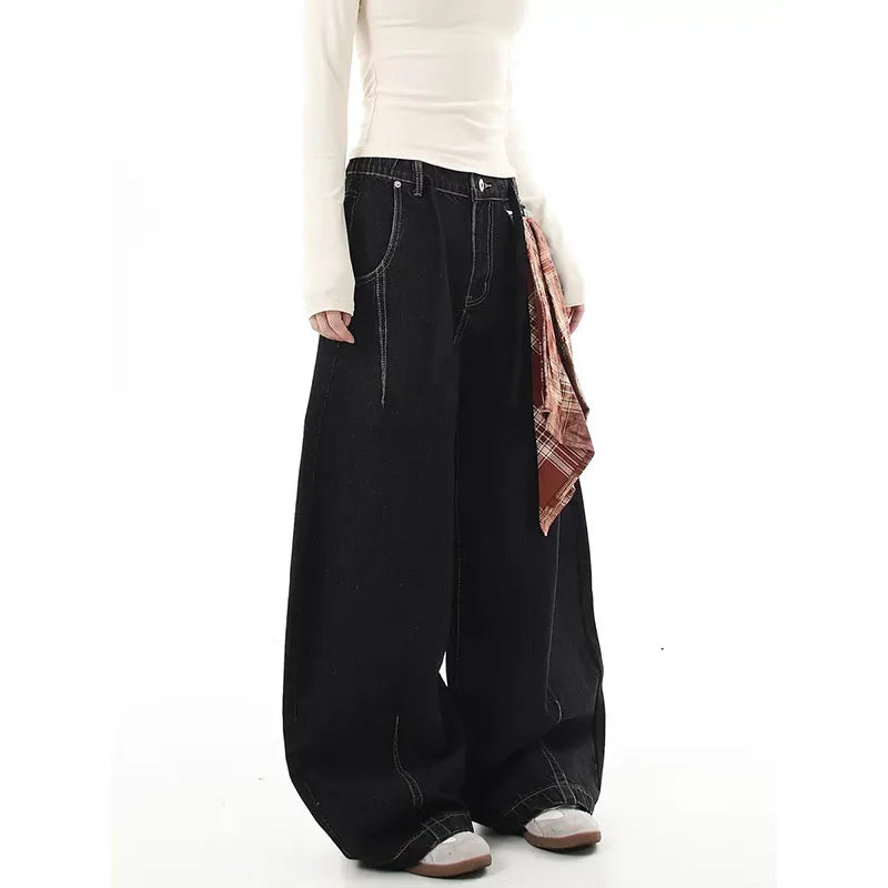 Vintage Chic High Waisted Button Jeans