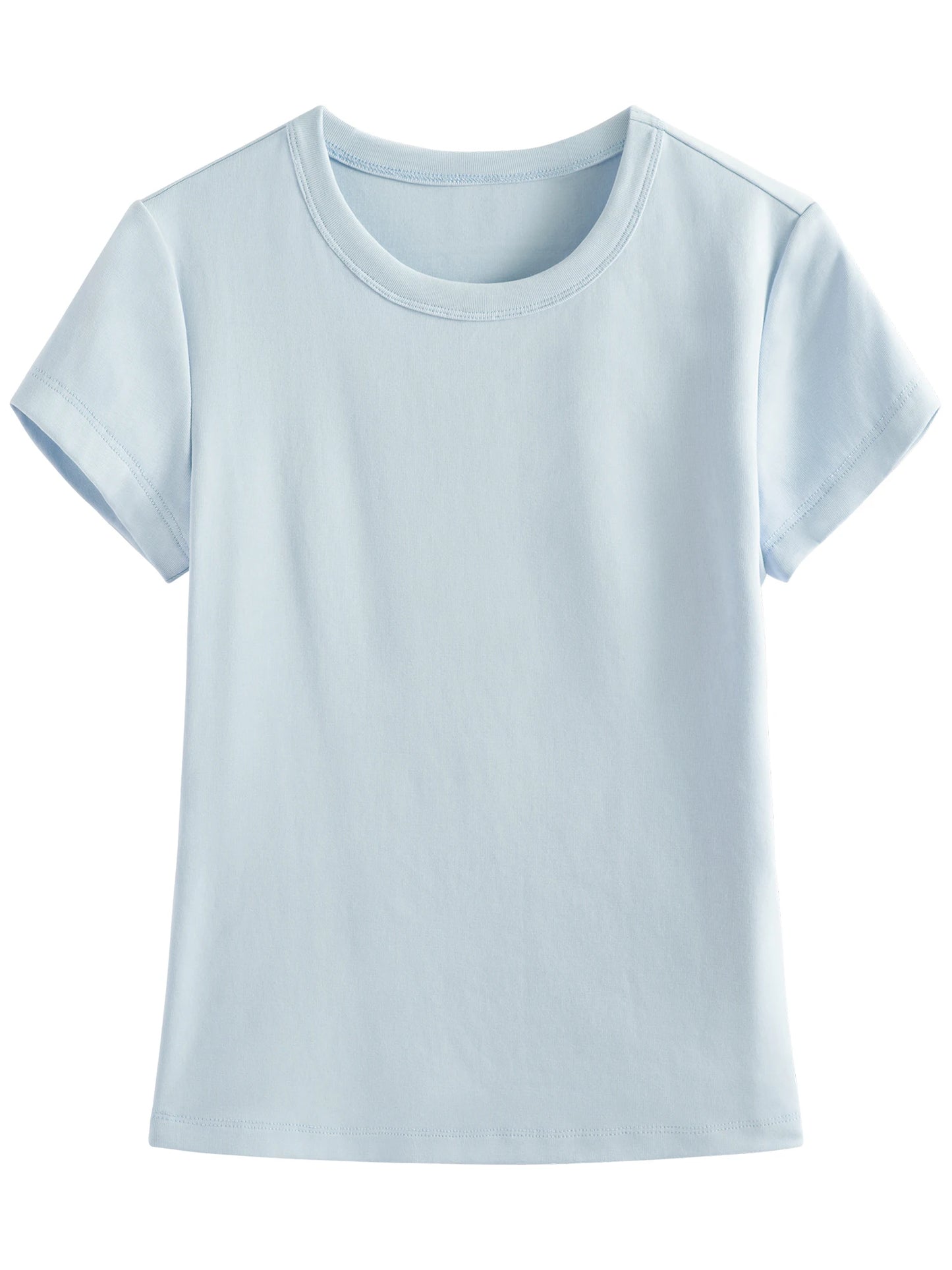 Pink Minimalist Style Straight Shoulder T-Shirt