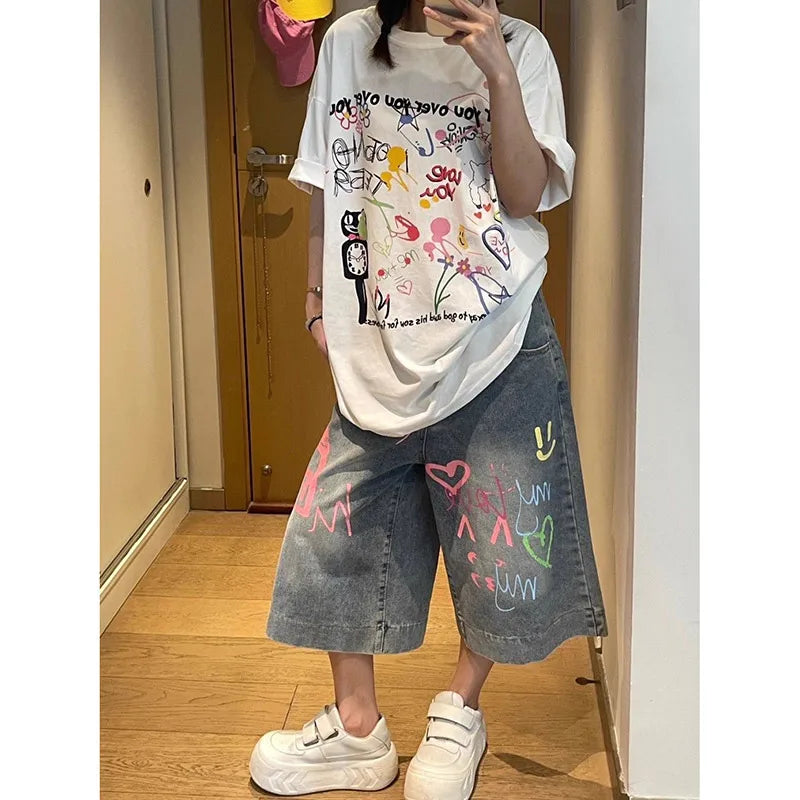 Classic High Waist Baggy Blue Jorts