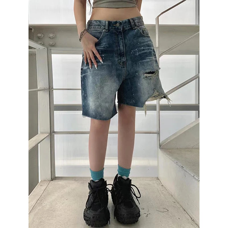 Vintage Starry Blue Baggy Y2K Shorts