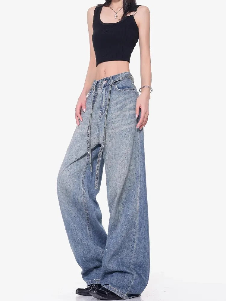 Wide Leg High Waisted Retro Jeans
