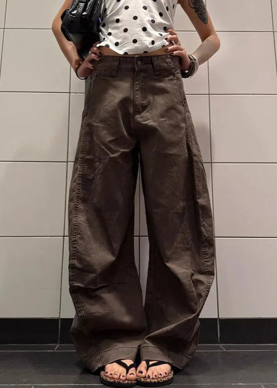 Brown Vintage Y2K Cargo Wide Jeans