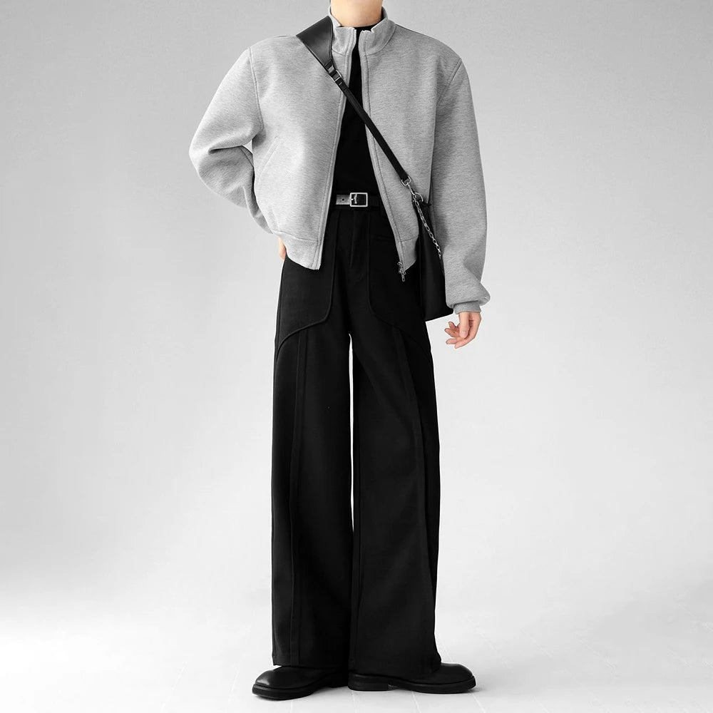 Luxury Woolen Wide Leg Casual Pants