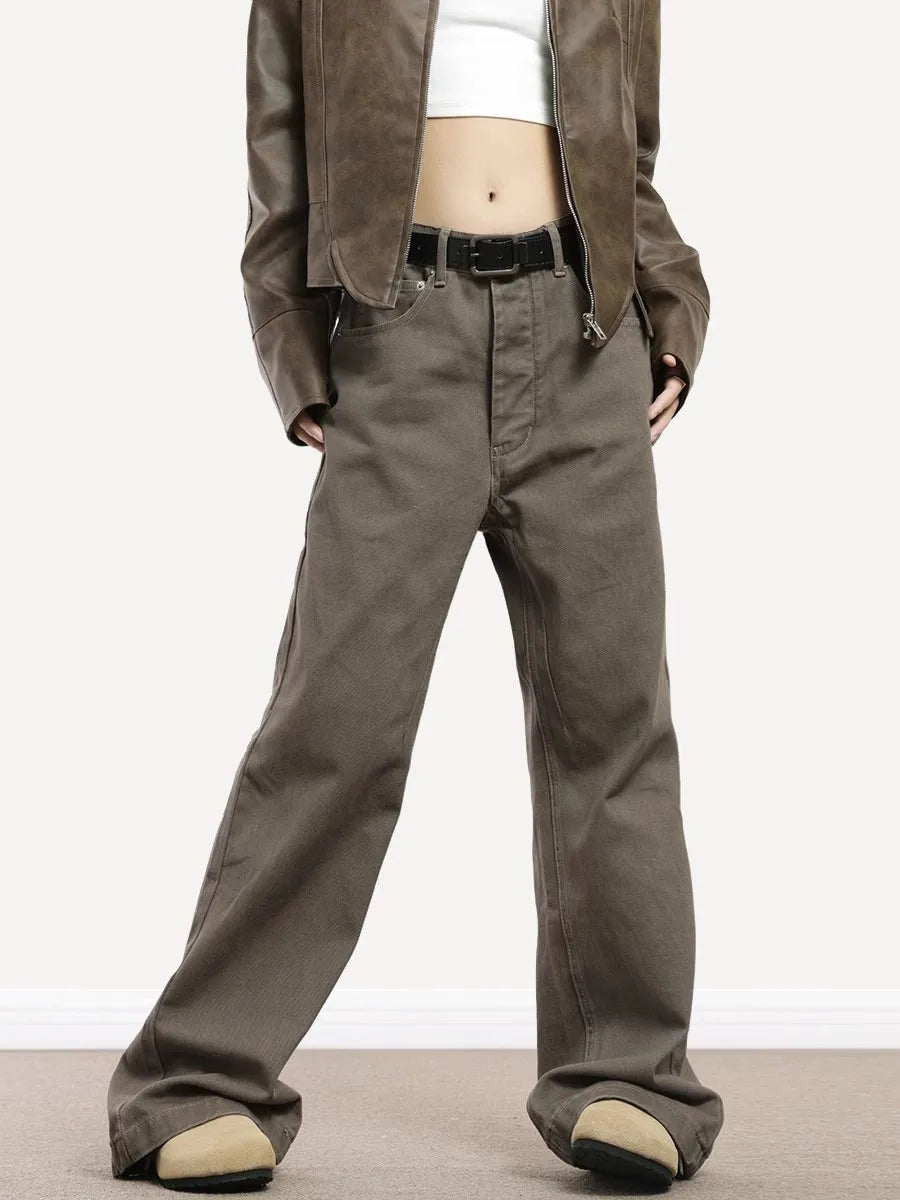 Retro Vintage High Waist Brown Jeans