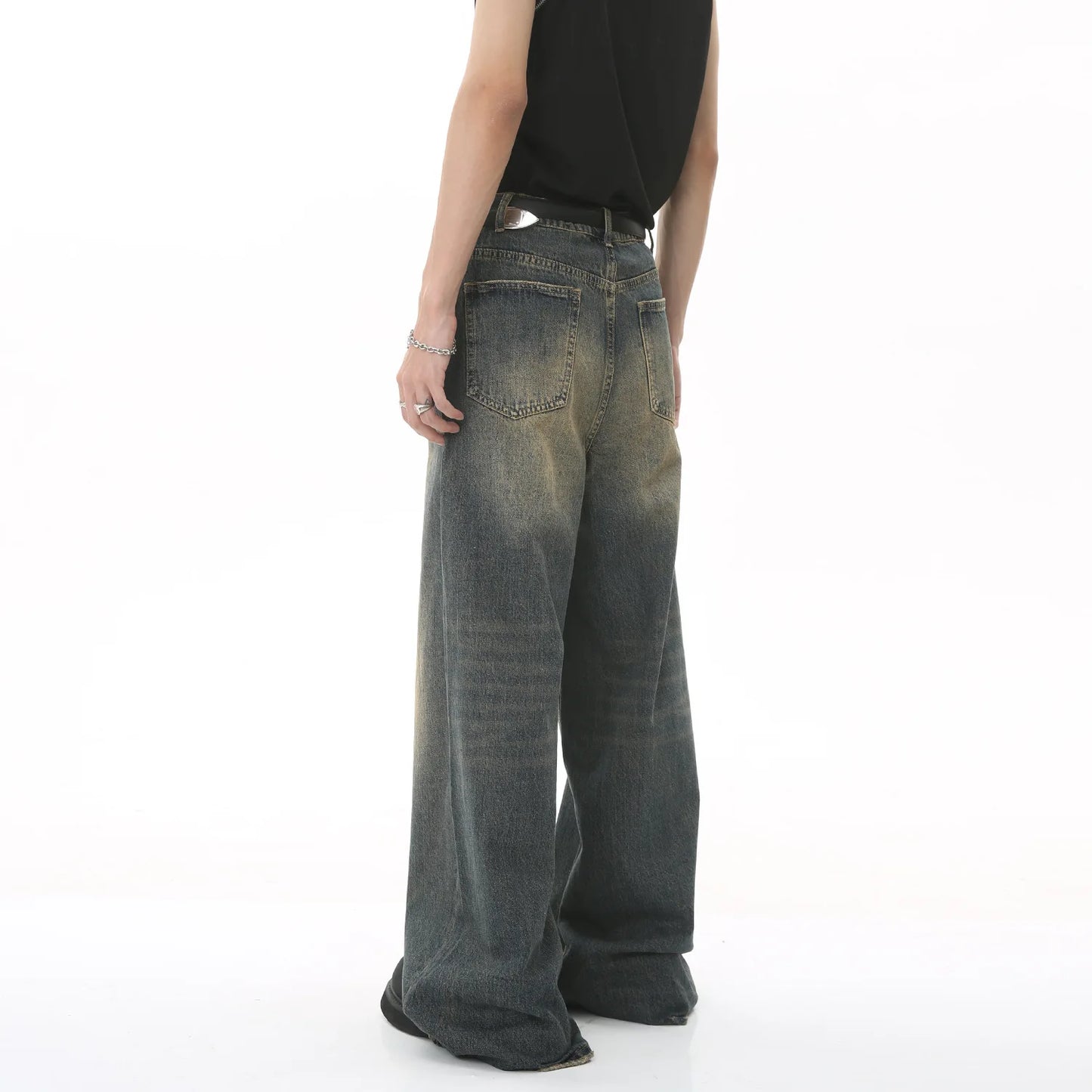 Vintage Washed Wide Leg Denim Jeans