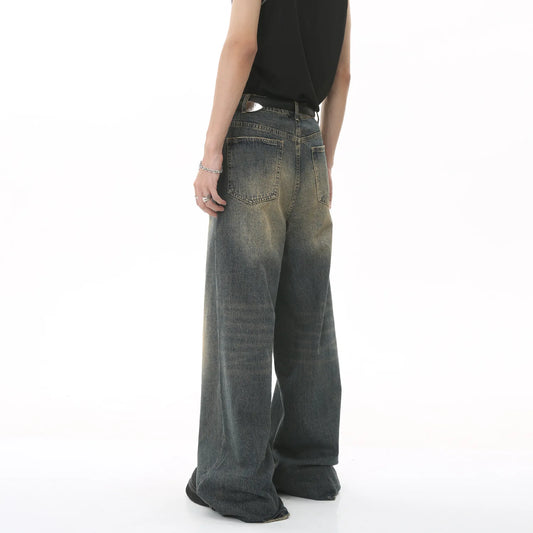 Vintage Washed Wide Leg Denim Jeans
