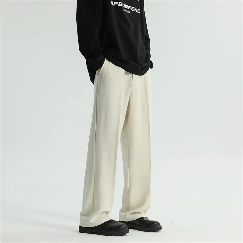 Black Comfortable Thin Straight Pants