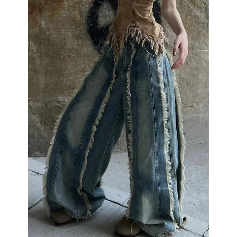 Soft Denim High Waist Wide Jeans