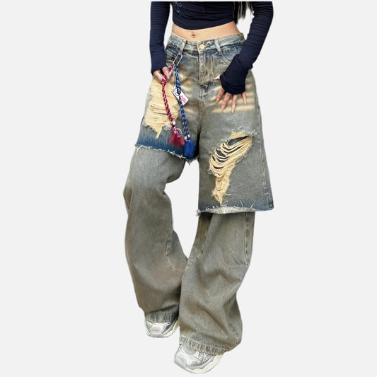 Vintage High Waisted Loose Wide Jeans