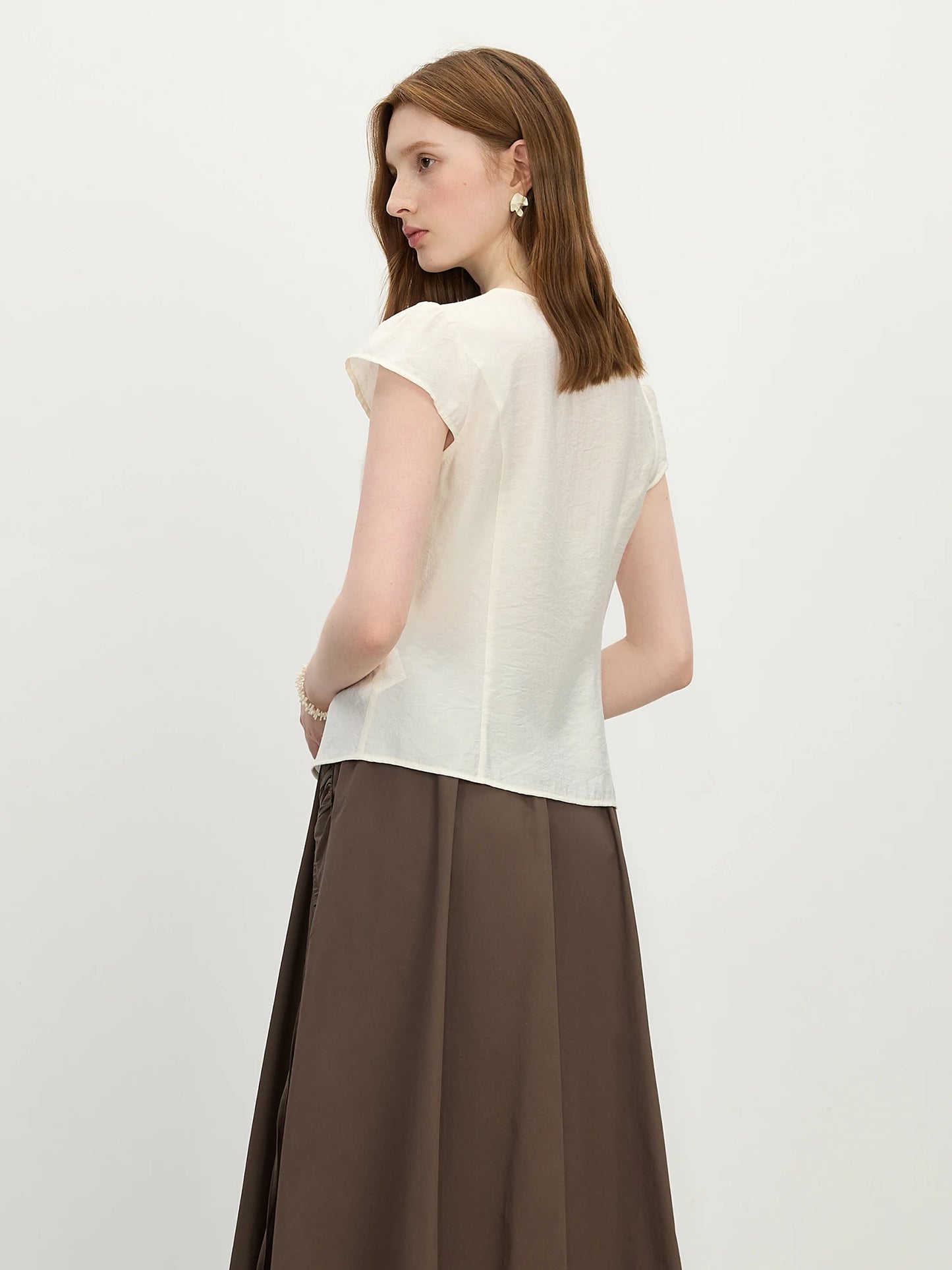 Elegant Ruffled V-Neck Slim Chic Shirt