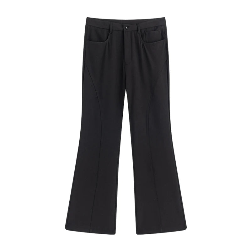Black Flare High Waist Casual Pants